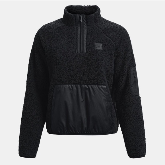 Under Armour Tops - Under Armour Women's UA Sherpa Fleece Pullover Black Comfort Hoodie  siz…